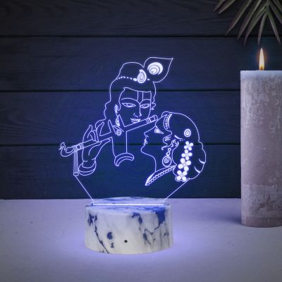 D Illusion Krishna Led Night Lamp with Multicolored Light